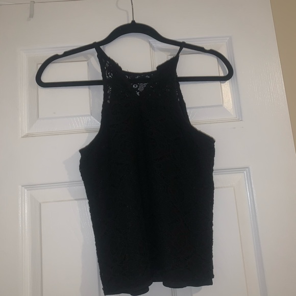 Black lace halter top - Picture 2 of 3